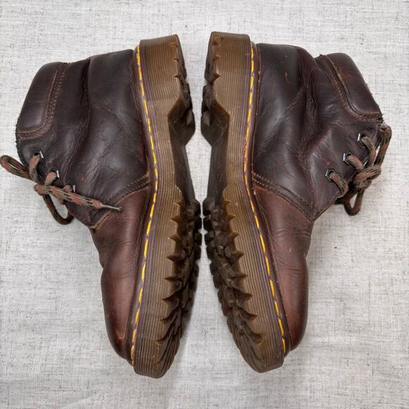 Vintage Dr. Martens Short Boots Brown Leather Lace Up MIE Size 7‎ - Picture 10 of 11